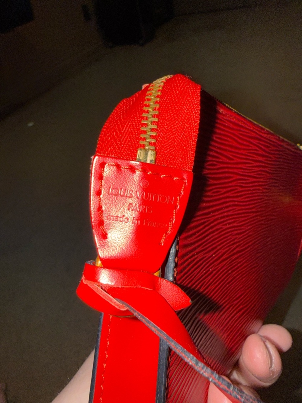 Louis Vuitton Red Epi Leather Wristlet - Authentic - Picture 7 of 9